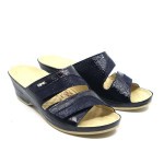 Vital slipper blauw lakleer 131616